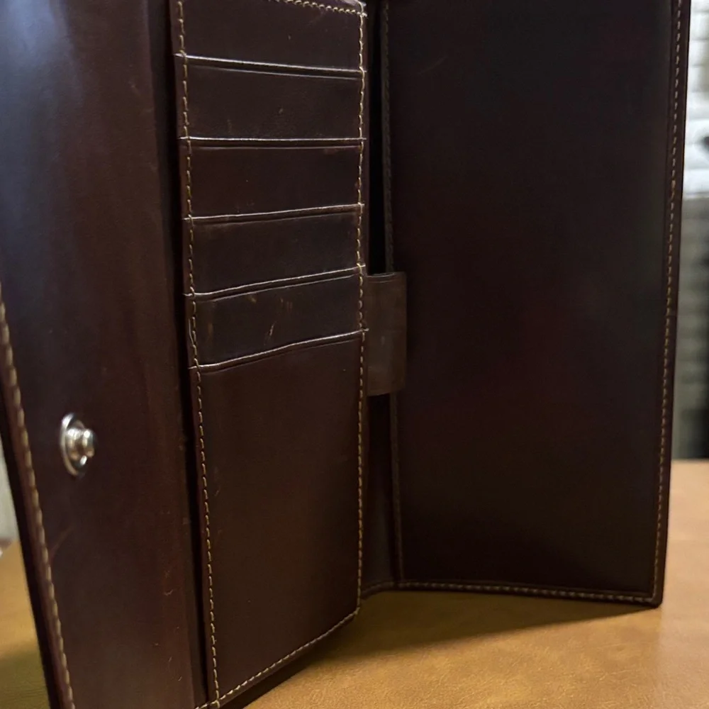 Dooney & Bourke Black Leather Wallet with Gold Accent